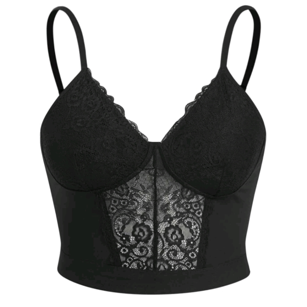 Plus Contrast Lace Bustier Cami Top